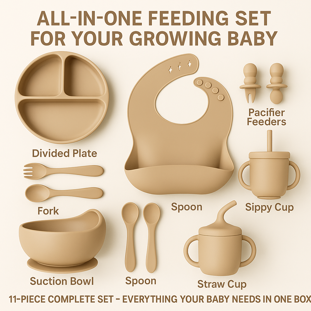 12-Piece Silicone Baby Feeding Set
