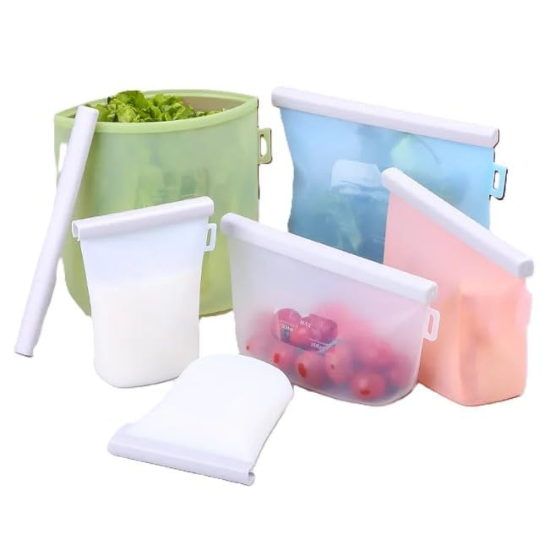 6-Pack Reusable Silicone Breastmilk Storage Bags