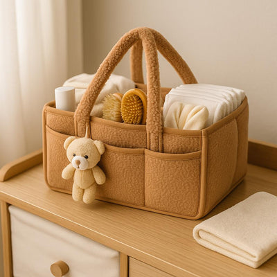 Teddy Bear Baby Diaper Caddy Organizer