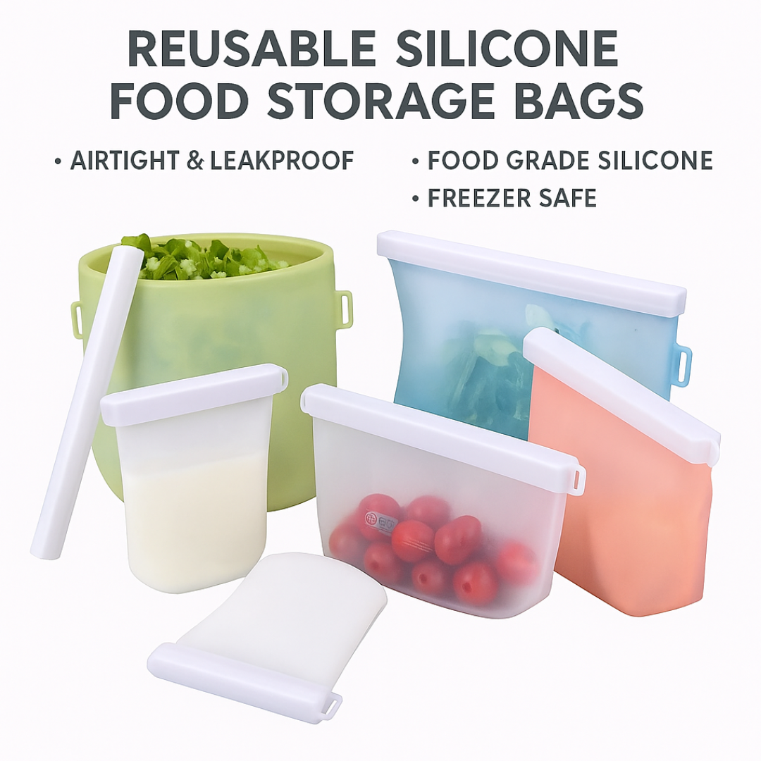 6-Pack Reusable Silicone Breastmilk Storage Bags