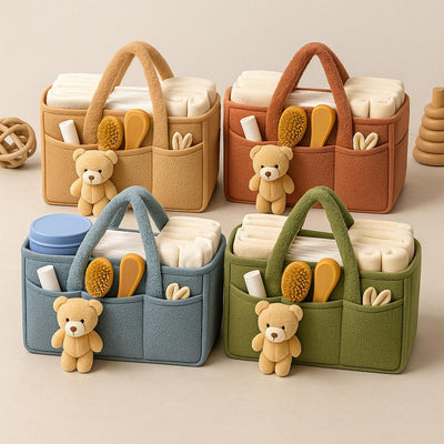 Teddy Bear Baby Diaper Caddy Organizer