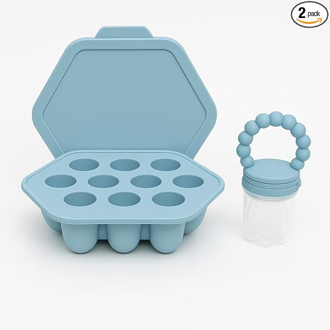 Silicone Baby Fruit Feeder & Breastmilk Popsicle Mold Set