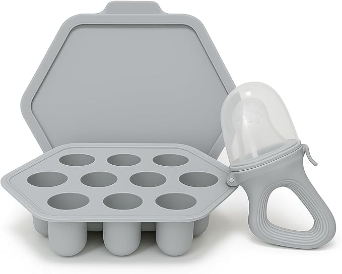 Silicone Baby Fruit Feeder & Breastmilk Popsicle Mold Set