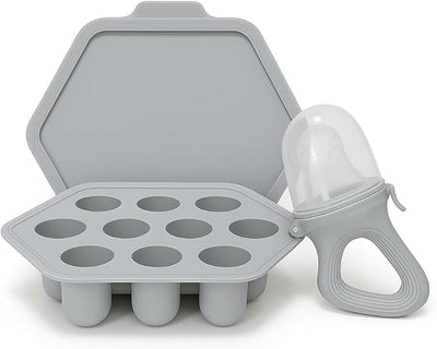 Silicone Baby Fruit Feeder & Breastmilk Popsicle Mold Set