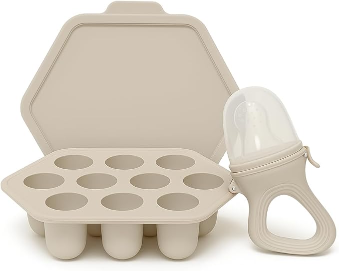 Silicone Baby Fruit Feeder & Breastmilk Popsicle Mold Set