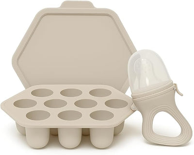 Silicone Baby Fruit Feeder & Breastmilk Popsicle Mold Set
