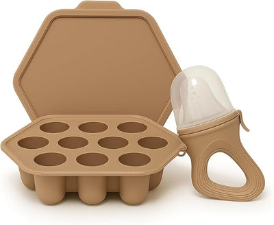 Silicone Baby Fruit Feeder & Breastmilk Popsicle Mold Set