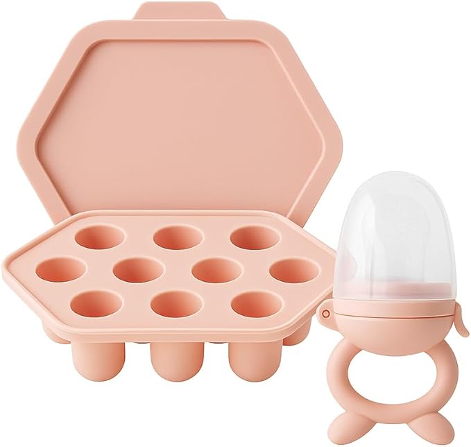 Silicone Baby Fruit Feeder & Breastmilk Popsicle Mold Set