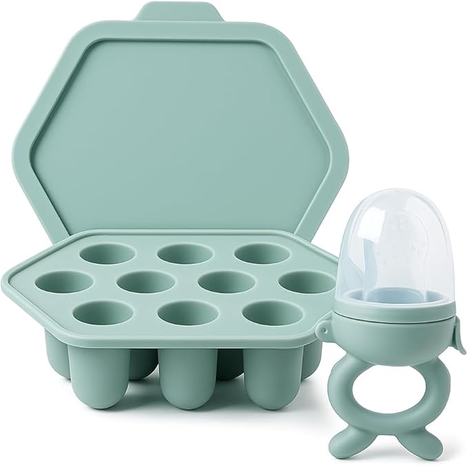 Silicone Baby Fruit Feeder & Breastmilk Popsicle Mold Set