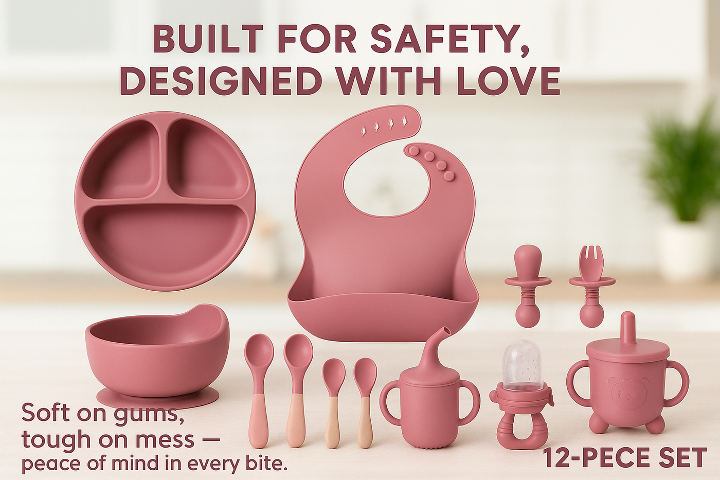 12-Piece Silicone Baby Feeding Set