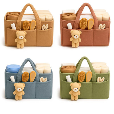 Teddy Bear Baby Diaper Caddy Organizer