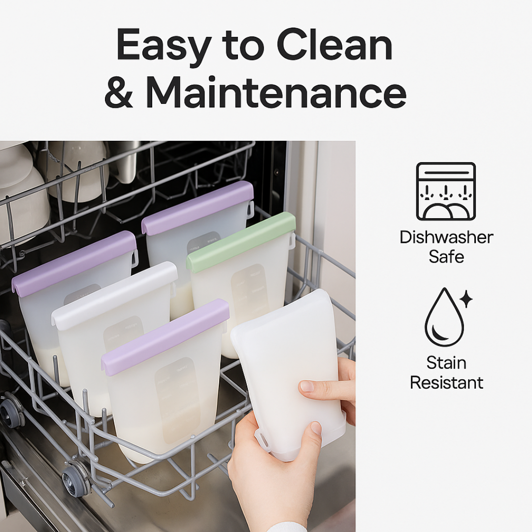 6-Pack Reusable Silicone Breastmilk Storage Bags