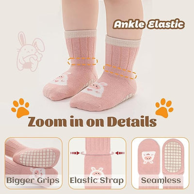 6-Pack Non-Slip Baby & Toddler Socks