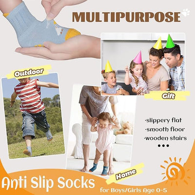 6-Pack Non-Slip Baby & Toddler Socks