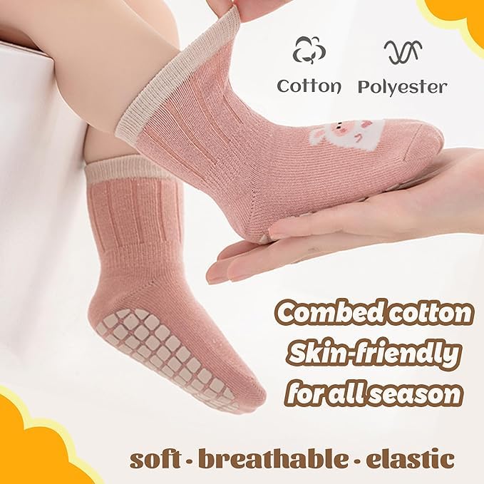 6-Pack Non-Slip Baby & Toddler Socks