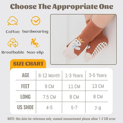 6-Pack Non-Slip Baby & Toddler Socks