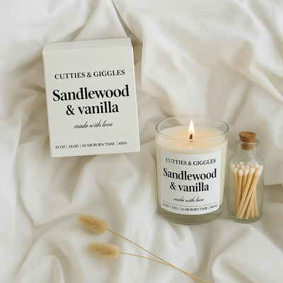 Sandalwood Soy Candle – Large Glass Jar with Bamboo Lid