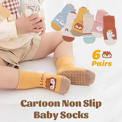 6-Pack Non-Slip Baby & Toddler Socks