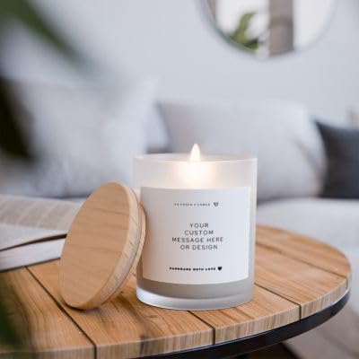 Personalised Scented Soy Candle with Bamboo Lid