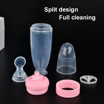 Silicone Squeeze Feeding Bottle with Spoon