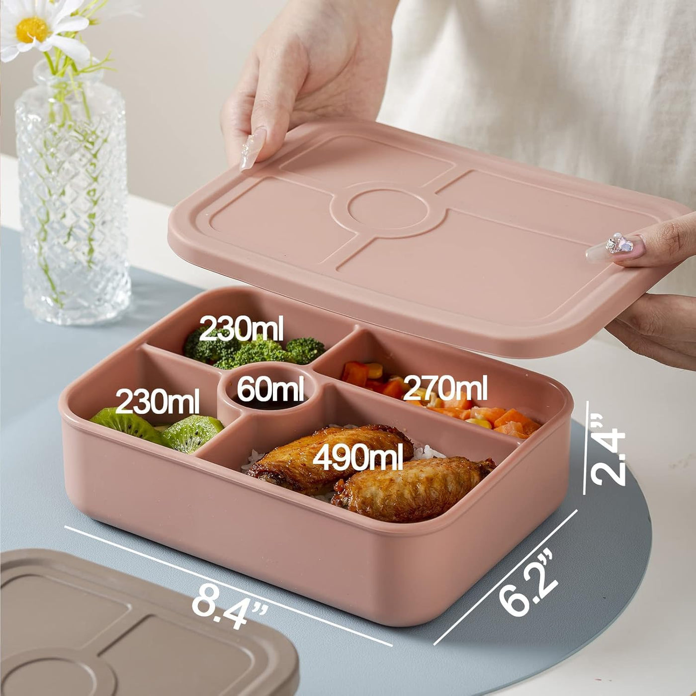 Silicone Bento Lunch Box 5 Compartment