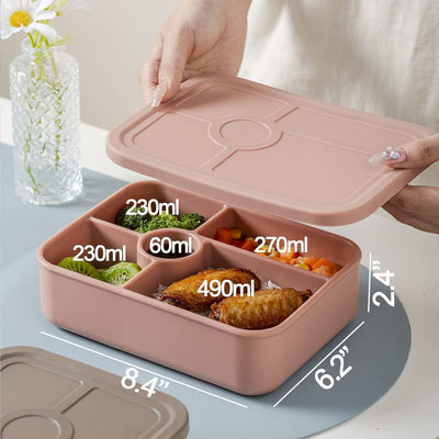 Silicone Bento Lunch Box 5 Compartment