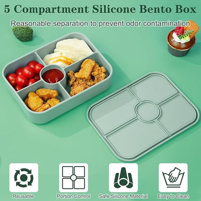Silicone Bento Lunch Box 5 Compartment