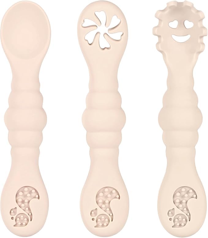 3 Silicone Baby Spoons & Forks Set