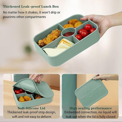 Silicone Bento Lunch Box 5 Compartment