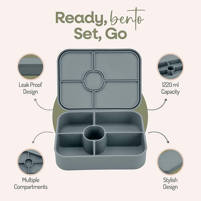 Silicone Bento Lunch Box 5 Compartment