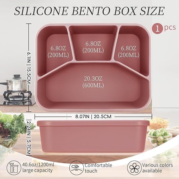 Silicone Bento Box 4 Compartment