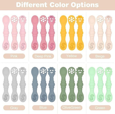 3 Silicone Baby Spoons & Forks Set