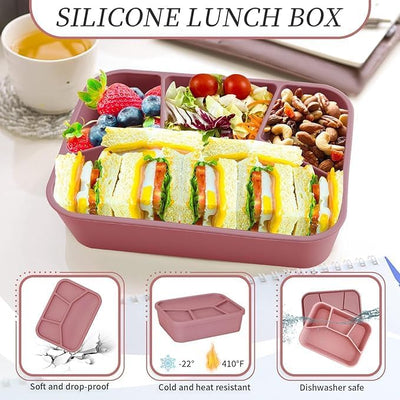 Silicone Bento Box 4 Compartment
