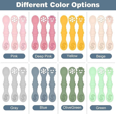 3 Silicone Baby Spoons & Forks Set