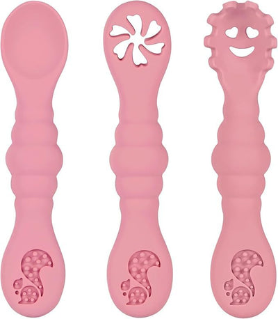 3 Silicone Baby Spoons & Forks Set