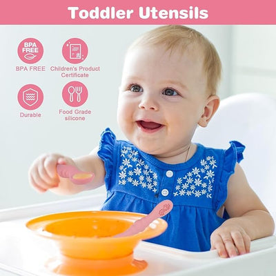 3 Silicone Baby Spoons & Forks Set