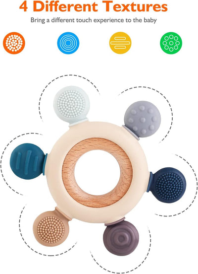 Silicone & Wood Teething Ring