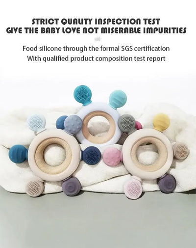 Silicone & Wood Teething Ring