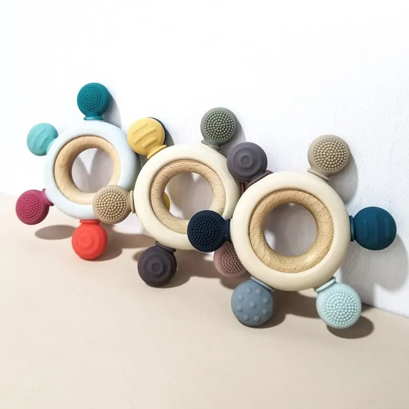 Silicone & Wood Teething Ring