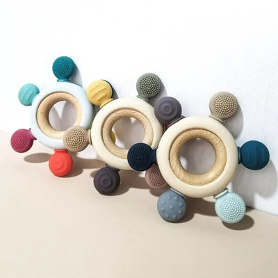 Silicone & Wood Teething Ring