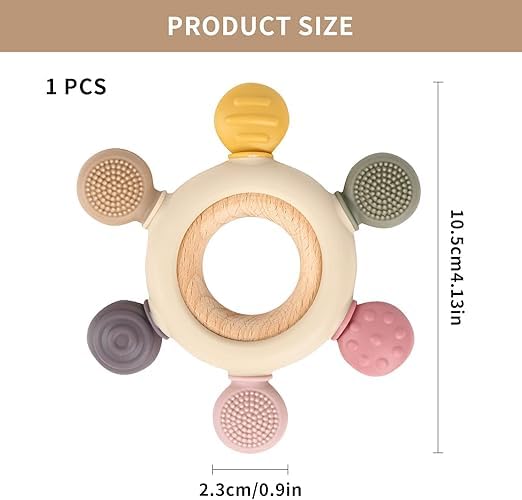 Silicone & Wood Teething Ring