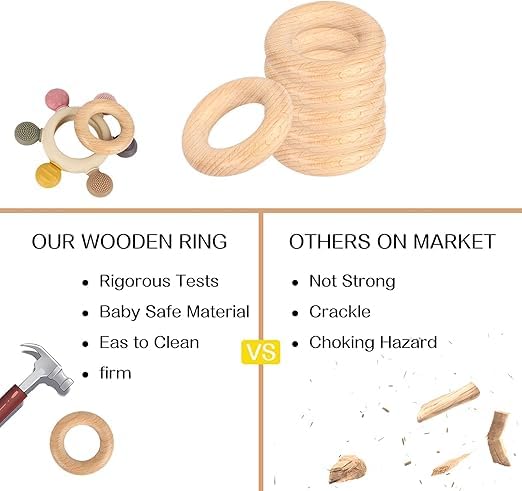 Silicone & Wood Teething Ring