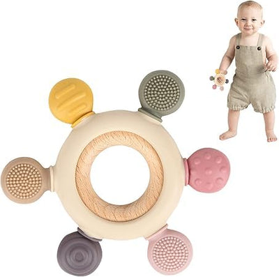 Silicone & Wood Teething Ring