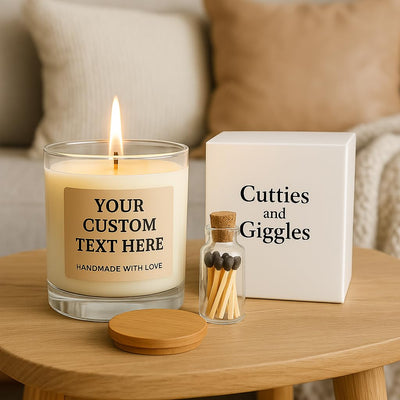 Personalized Soy Candle | Custom Message Gift | Elegant Natural Wax Jar Candle