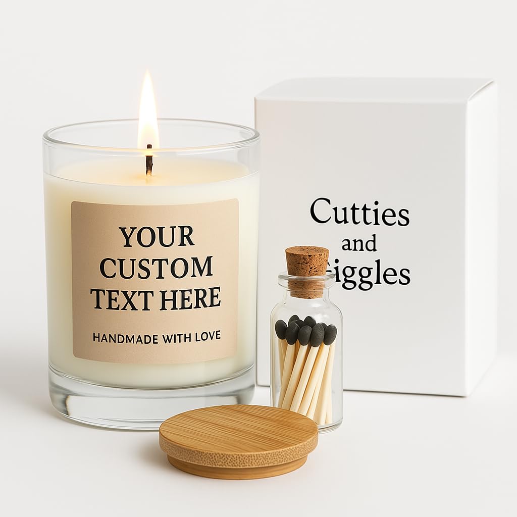 Personalised Soy Candle | Custom Message Gift | Elegant Natural Wax Jar Candle