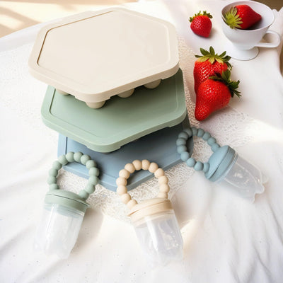 Silicone Baby Fruit Feeder & Breastmilk Popsicle Mold Set