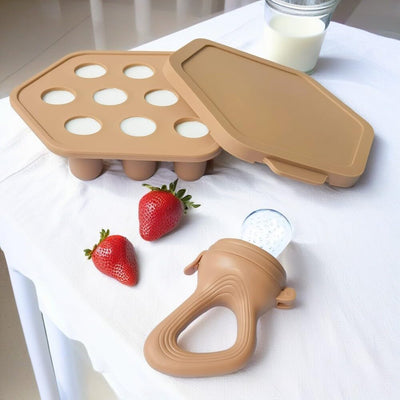 Silicone Baby Fruit Feeder & Breastmilk Popsicle Mold Set