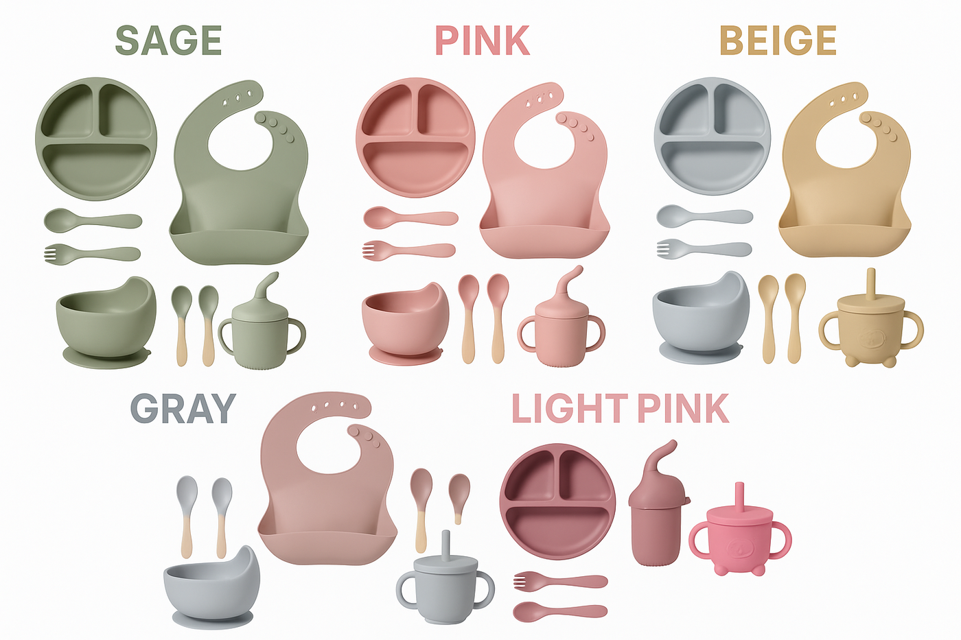 12-Piece Silicone Baby Feeding Set