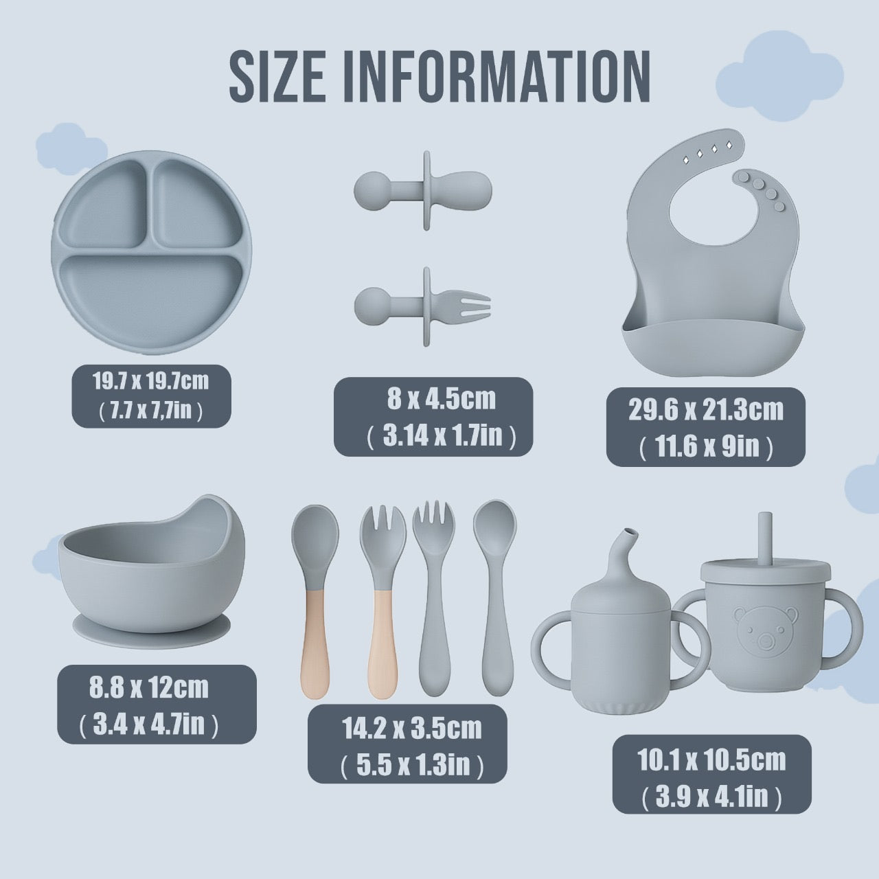 12-Piece Silicone Baby Feeding Set