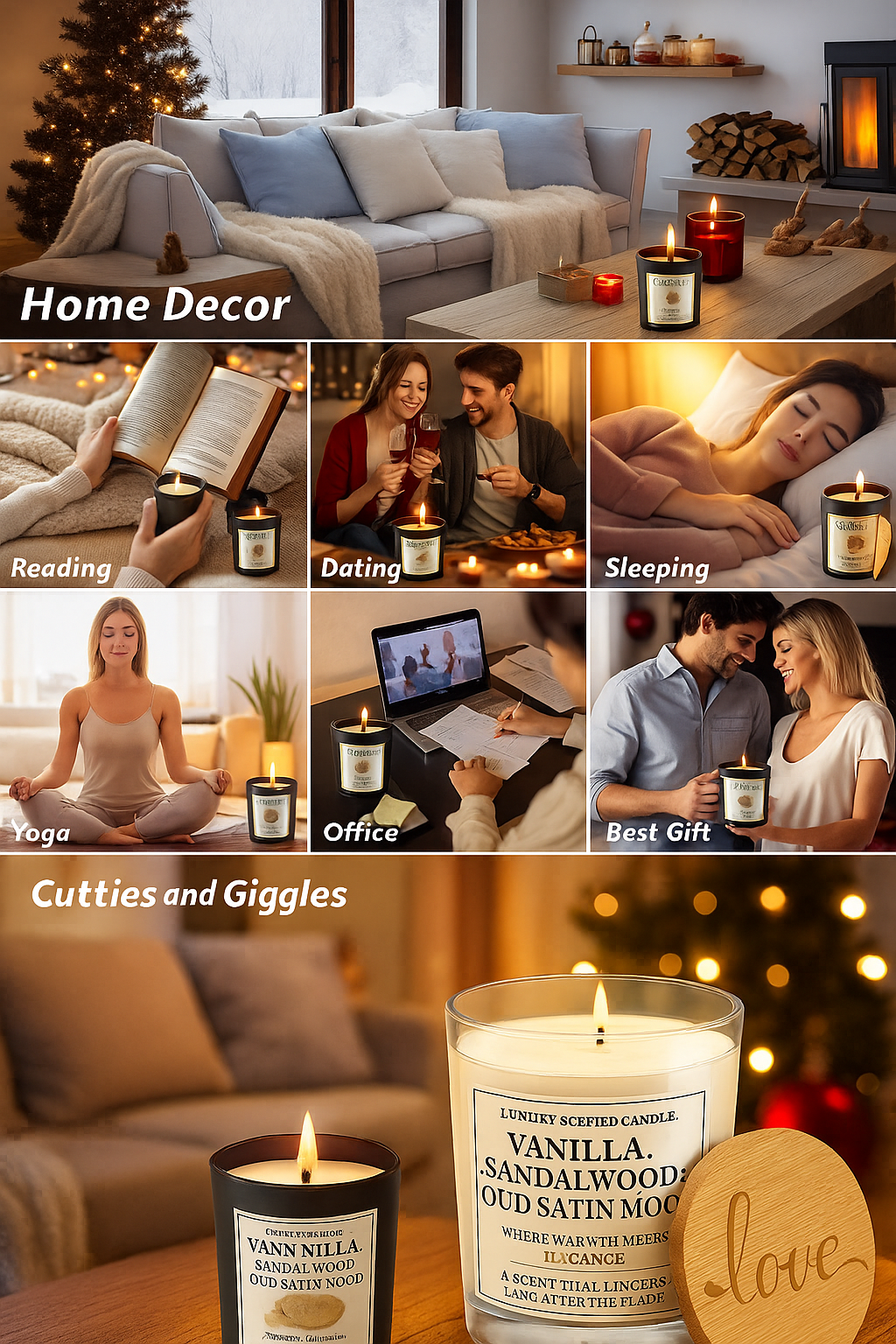 Golden Oud Candle – Vanilla, Sandalwood & Oud Satin Musk | Luxury Soy Wax Gift Candle